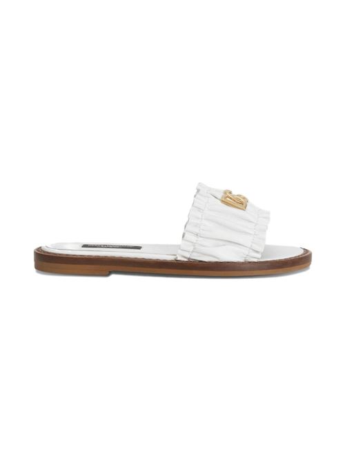 Ciabatte bambina Dolce e Gabbana bianche con logo Dolce & Gabbana Kids | D11373A185080001